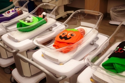 Photo of Newborns Dressed up for Halloween